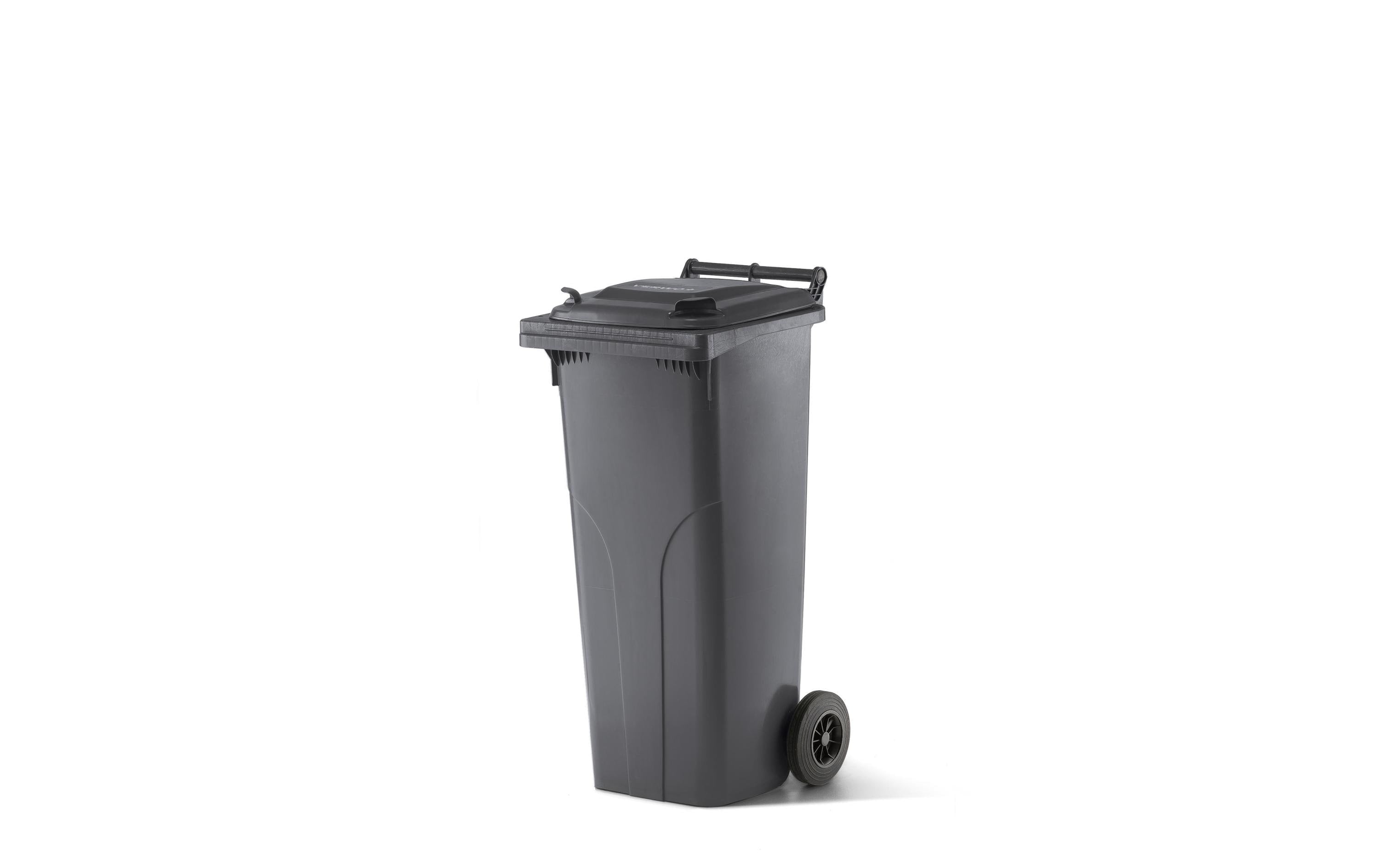 Verwo Kunststoffcontainer 140l Anthrazit, mit Deckel