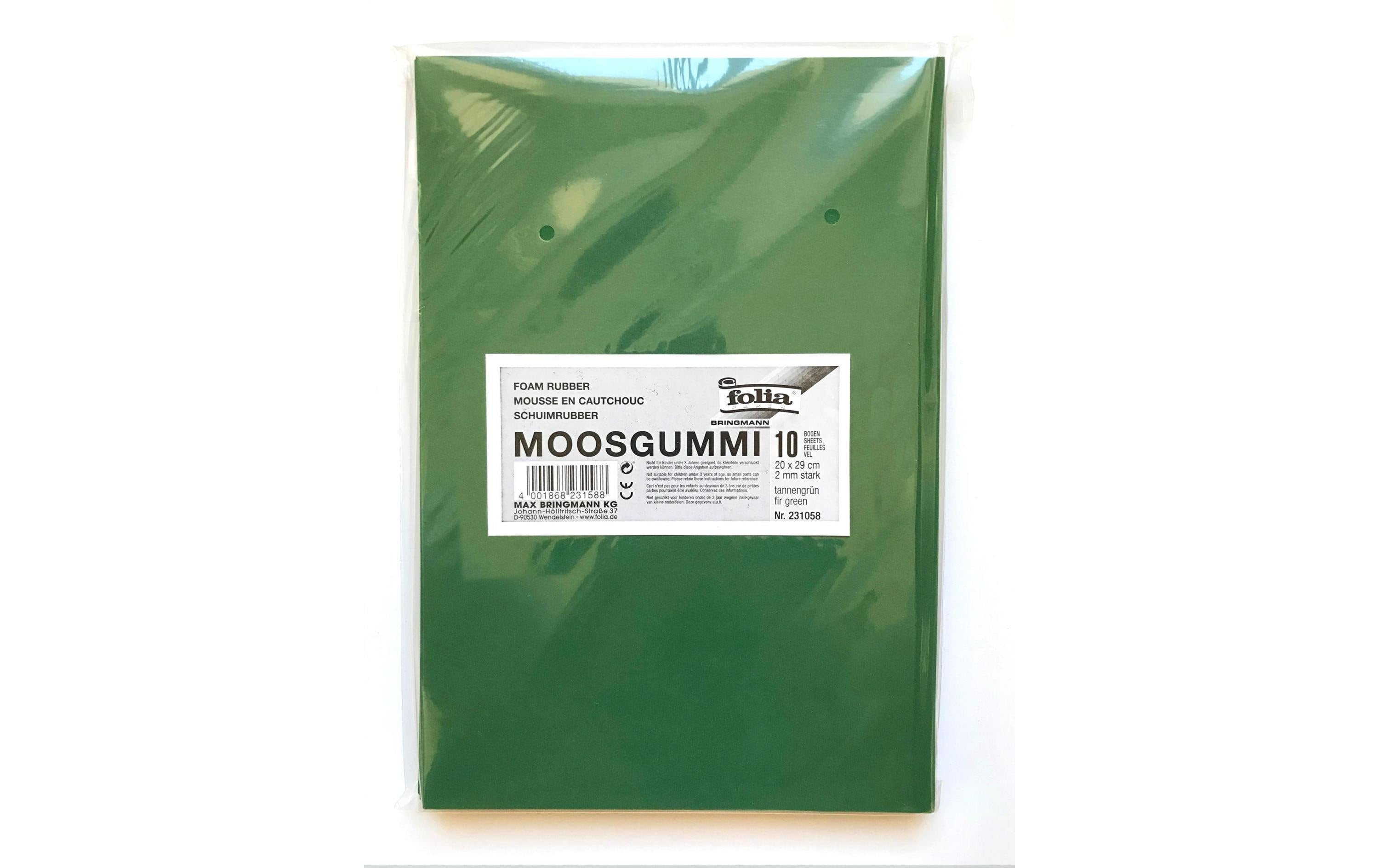 Folia Moosgummi tannengrün 10 Bogen à 20x29cm