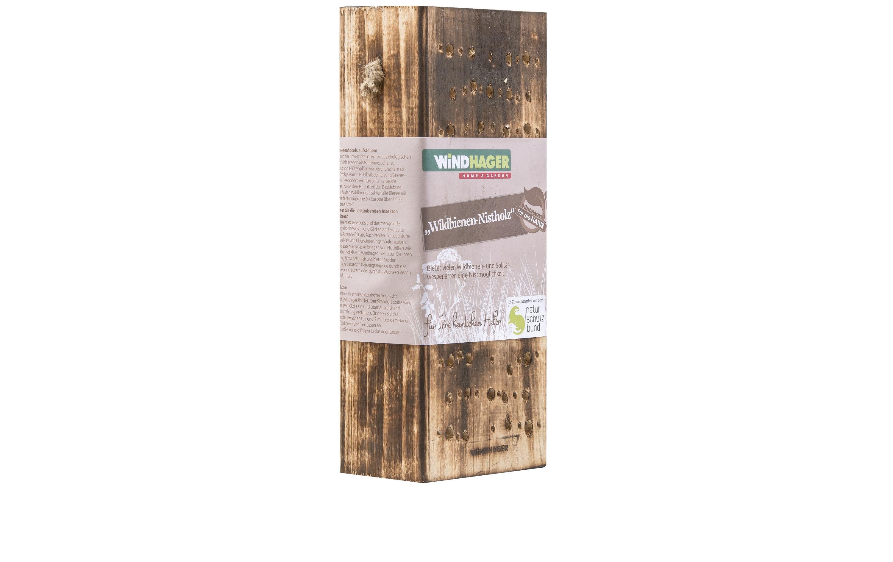 Windhager Wildbienenholz Pappelholz geflammt