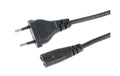 Netzkabel Euro T26 - C7, 1 m schwarz T26 gerade, C7 gerade