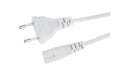 Netzkabel Euro T26 - C7, 5 m weiss T26 gerade, C7 gerade