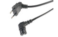 Netzkabel Euro T26 - C7, 5 m schwarz T26 geweinkelt, C7 gewinkelt