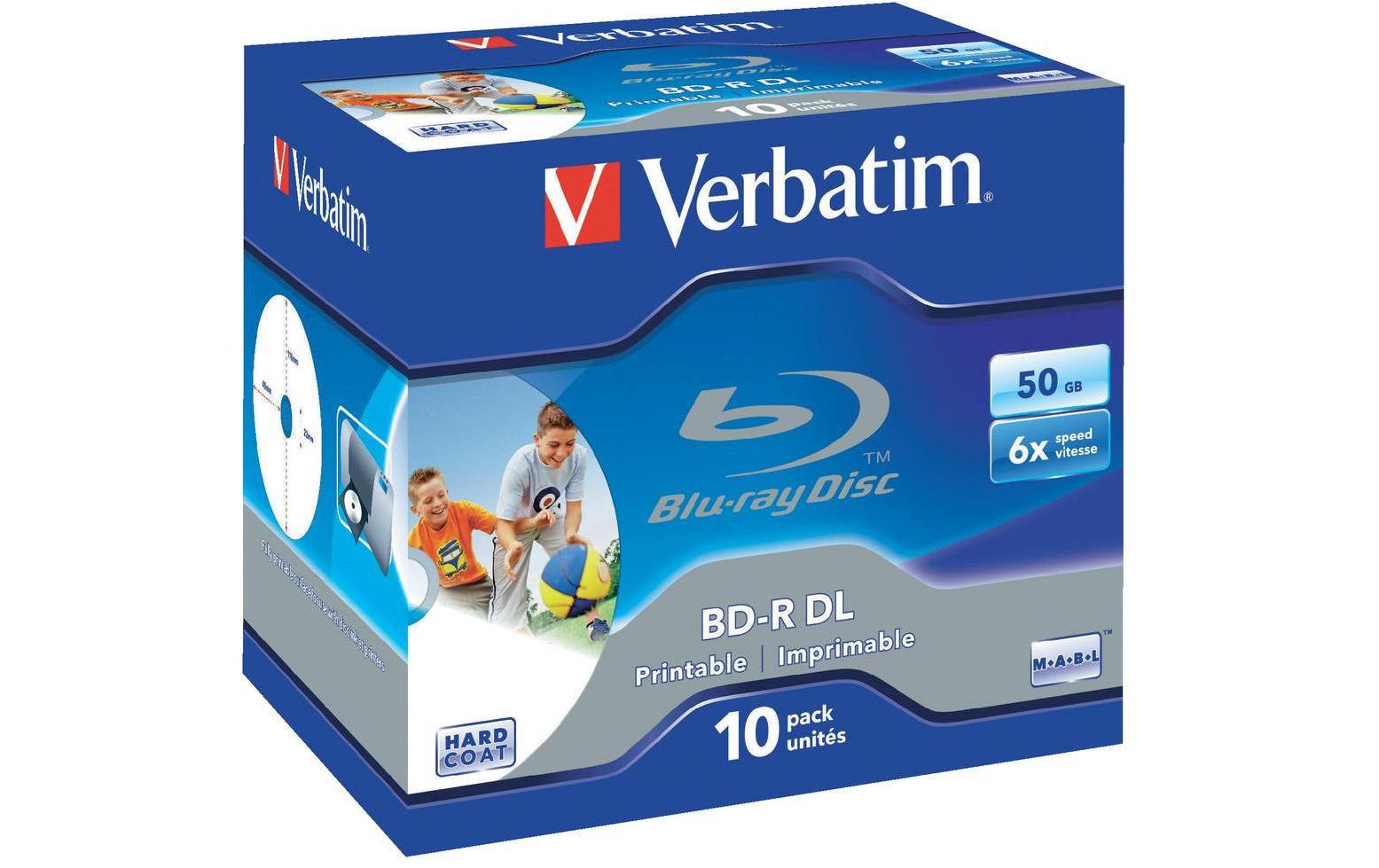 Verbatim BD-R 6x Dual Layer 50GB 10 Pck Blu-ray Scratchguard plus, bedruckbar