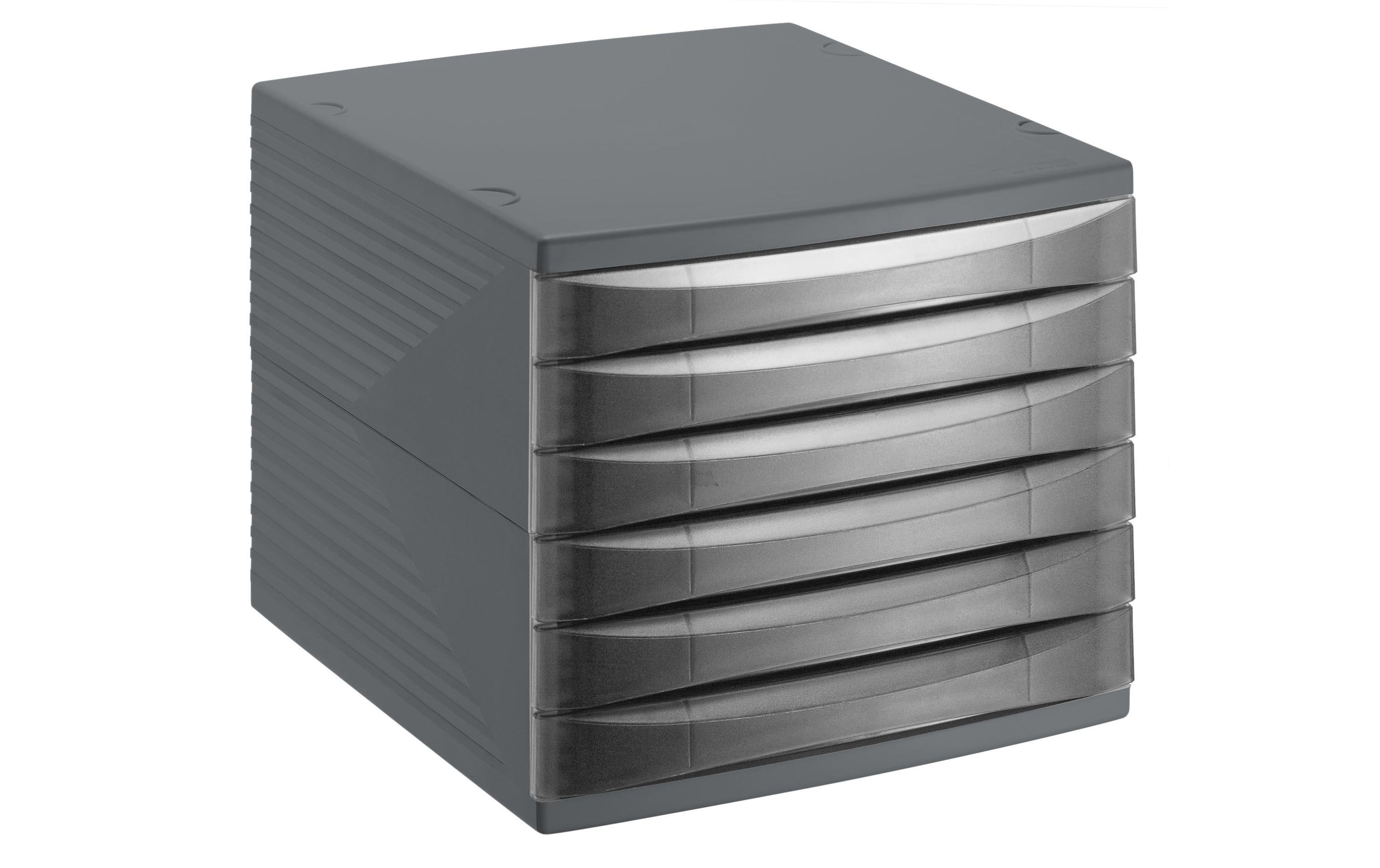 Rotho Bürobox 6 Schübe geschl. Quadra anthrazit, 365x280x250 mm