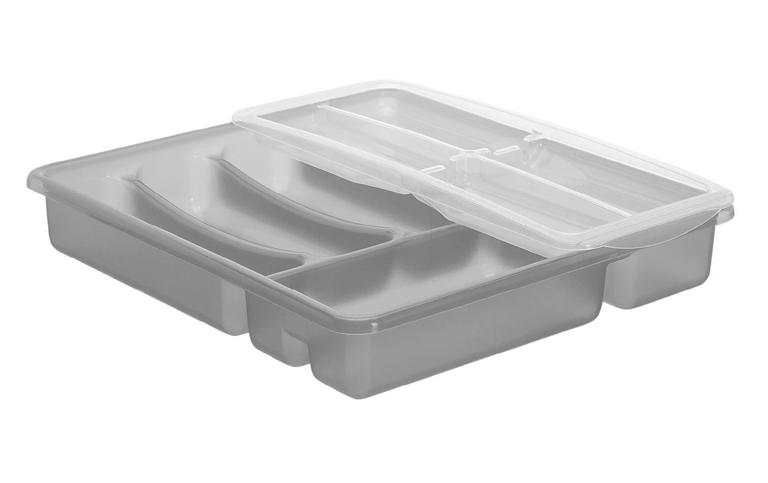 Rotho Besteckkasten Topglide Basic anthrazit, 6 Fächer, 390x320x70 mm