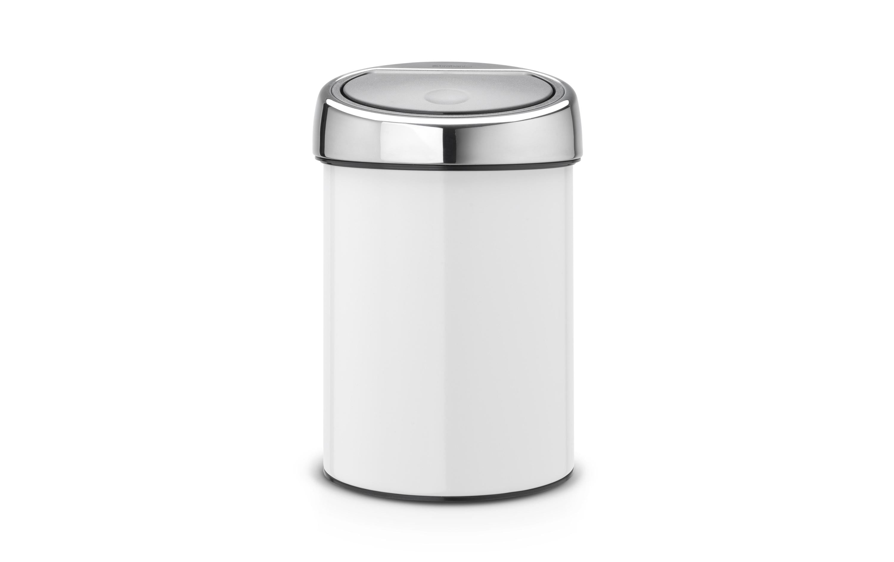 Brabantia Touch Bin® 3 Liter White Inhalt 3 Liter, Deckel silber/schwarz