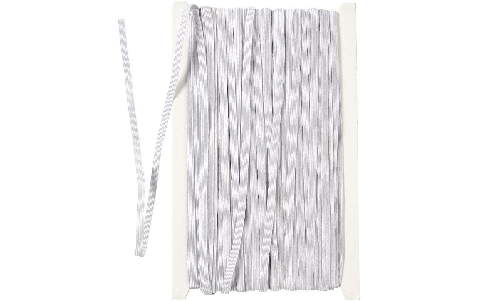 Creativ Company Elastikband weiss Breite 6 mm, Länge 5 0m