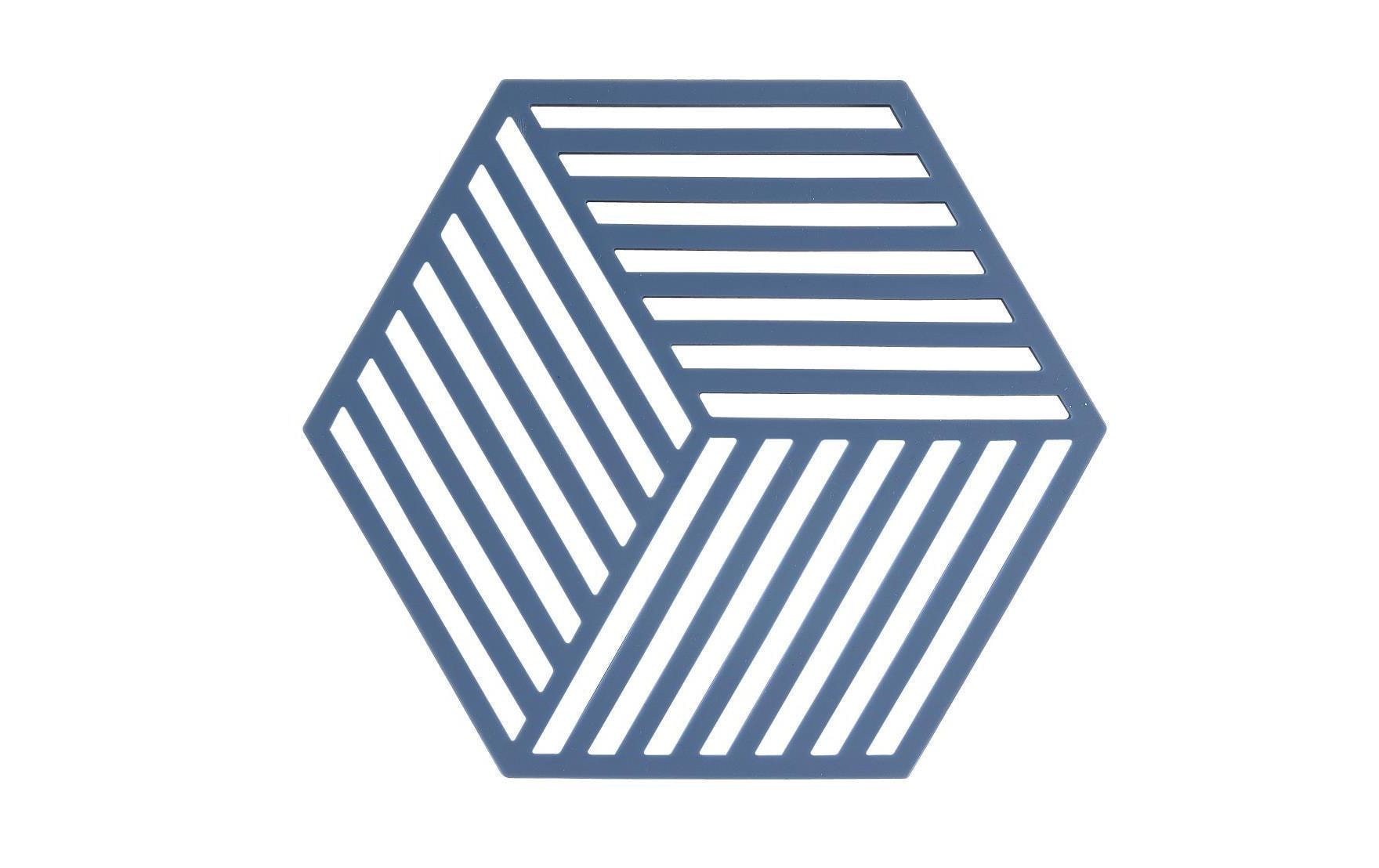 Zone Topfuntersetzer Hexagon blau Grösse 16x14x0.9cm, Silikon