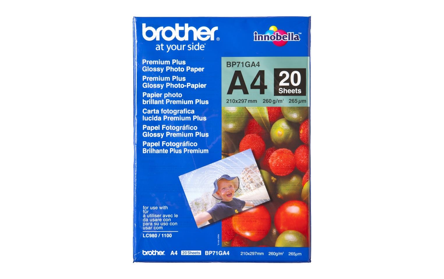 Brother Glossy Fotopapier, 260g, A4, 20 Blatt,