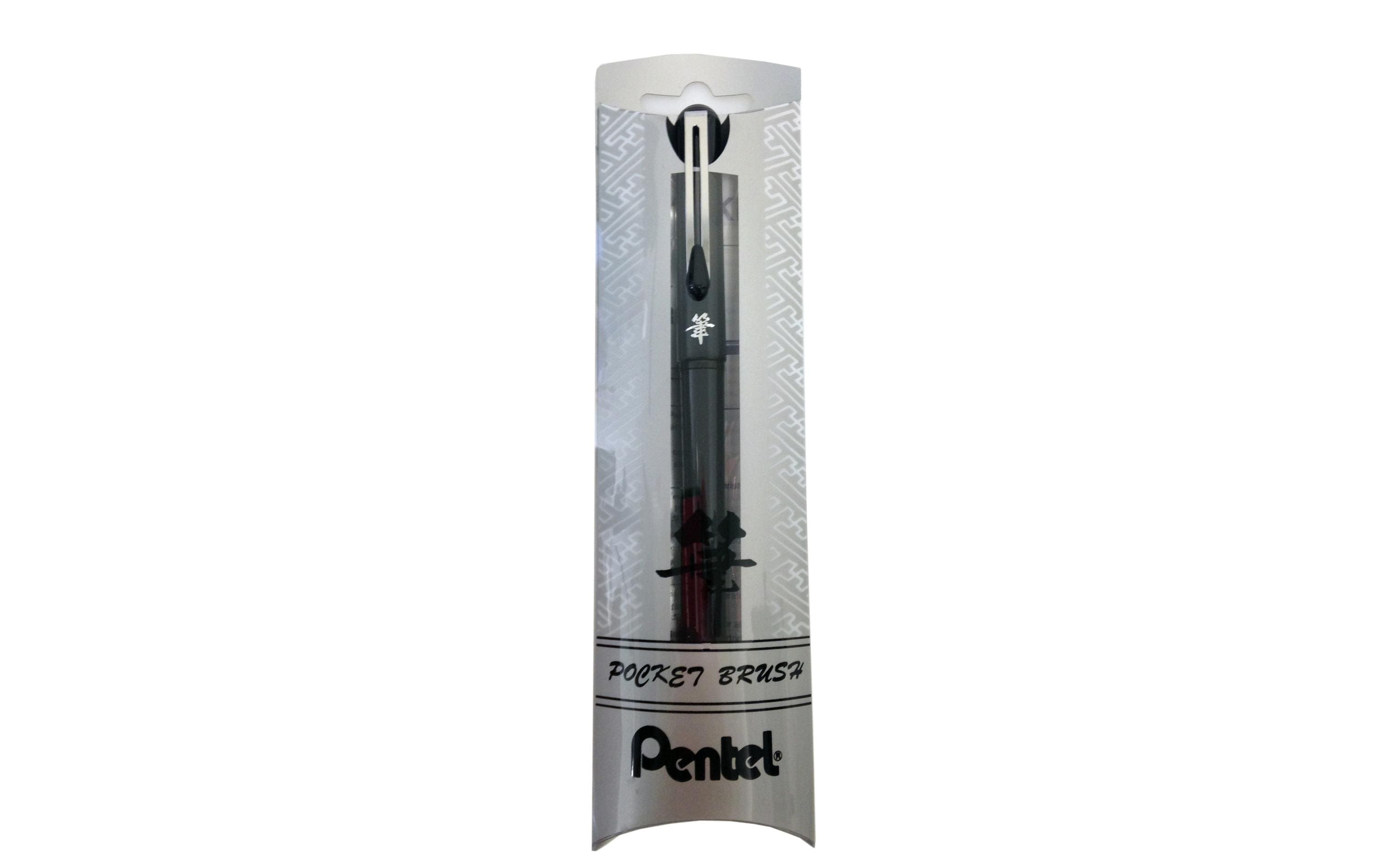 Pentel Pinselstift Pocket Brush Pen schwarz mit 4 Refill FP10