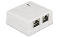 Delock RJ-45 Cat.6 Gehäuse: 2 Port Weiss, LSA Anschluss für Installationskabel