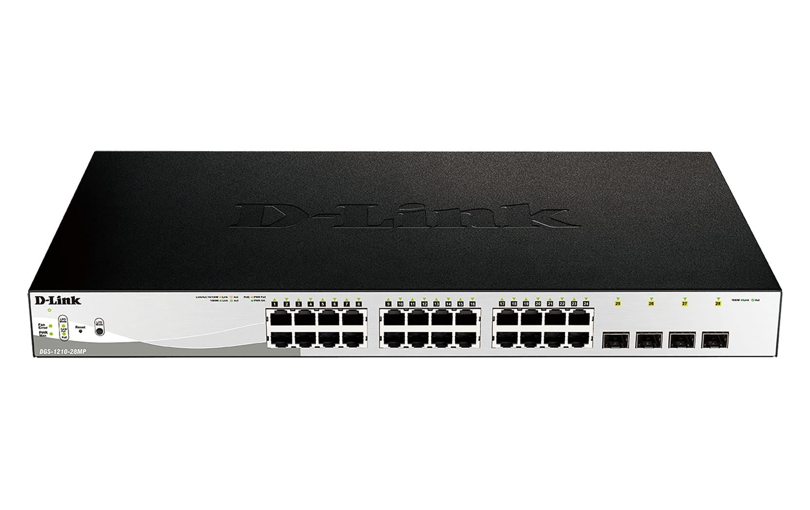 D-Link DGS-1210-28MP/E:28Port SmartSwitch 1Gbps, IGMP, 256xVLAN, QoS, PoE