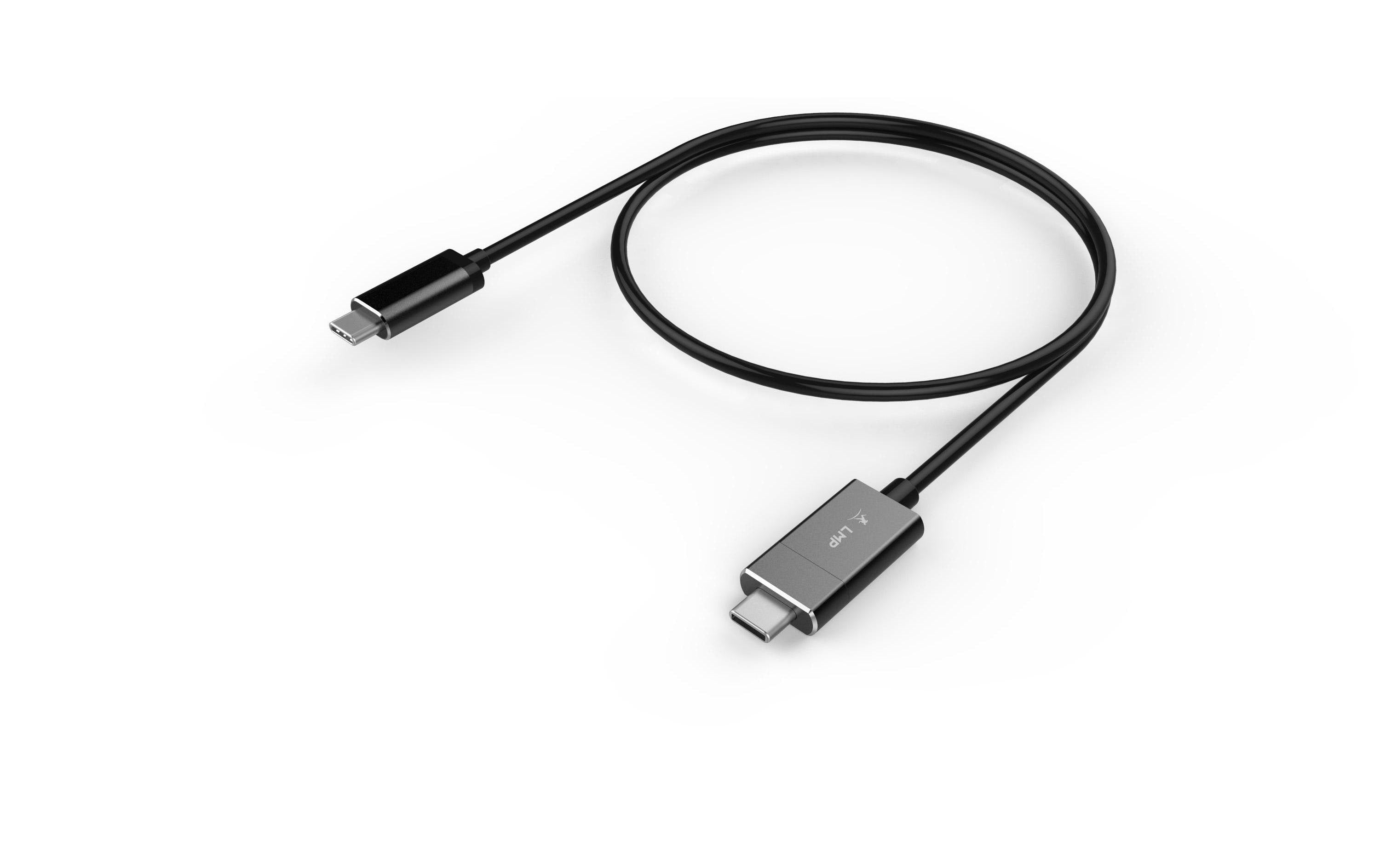 LMP USB3.0 C-C Ladekabel, 1.8m bis 100 Watt, C-Buchse-C-Stecker, spacegrau