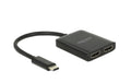 Monitor Splitter USB Typ-C  zu 2X HDMI 4K bis 30Hz, schwarz, DP Alternate Mode