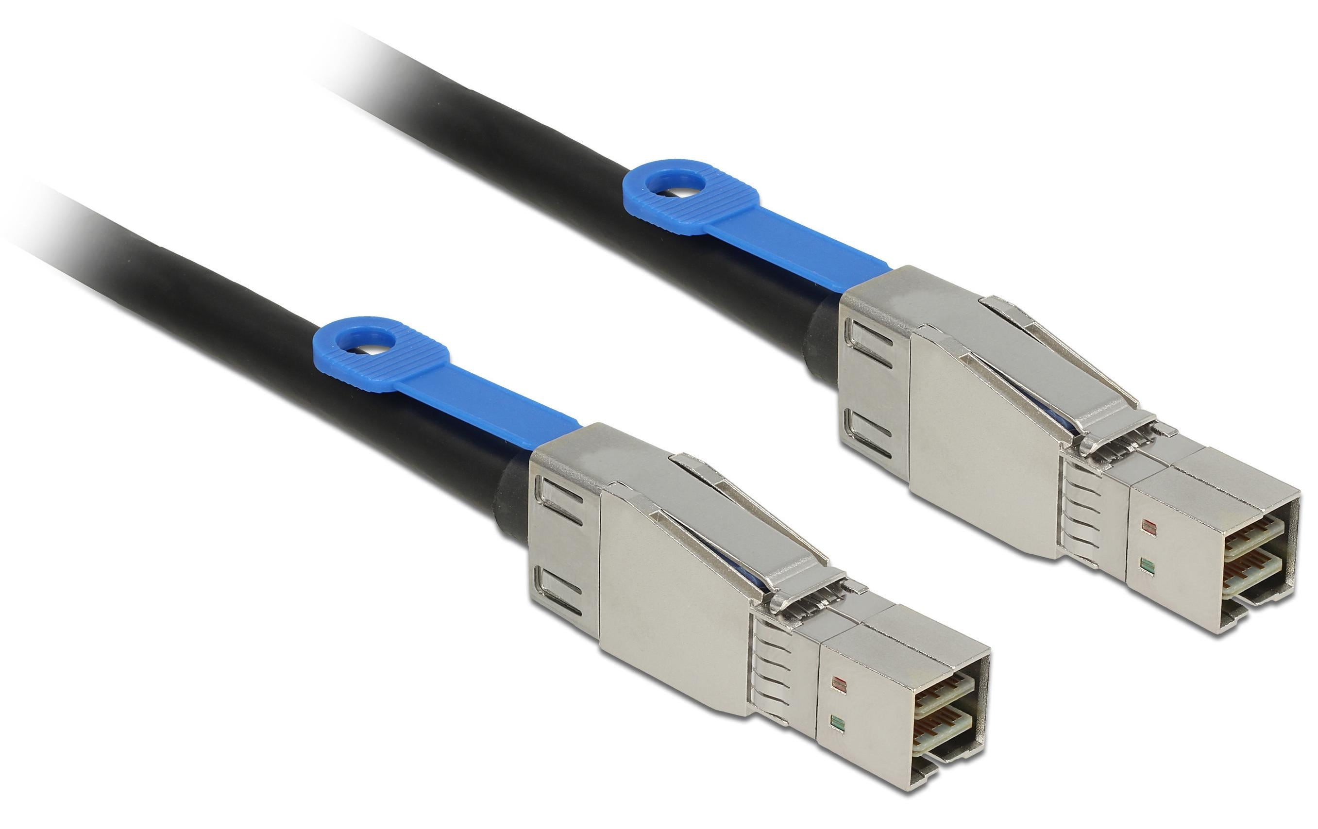 Delock SAS Kabel: SFF8644-SFF8644, 2m externes Kabel, HD Mini-SAS auf Mini-SAS