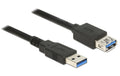USB3.0 Verlängerungskabel, 1m, A-A für USB3.0 Geräte, bis 5Gbps