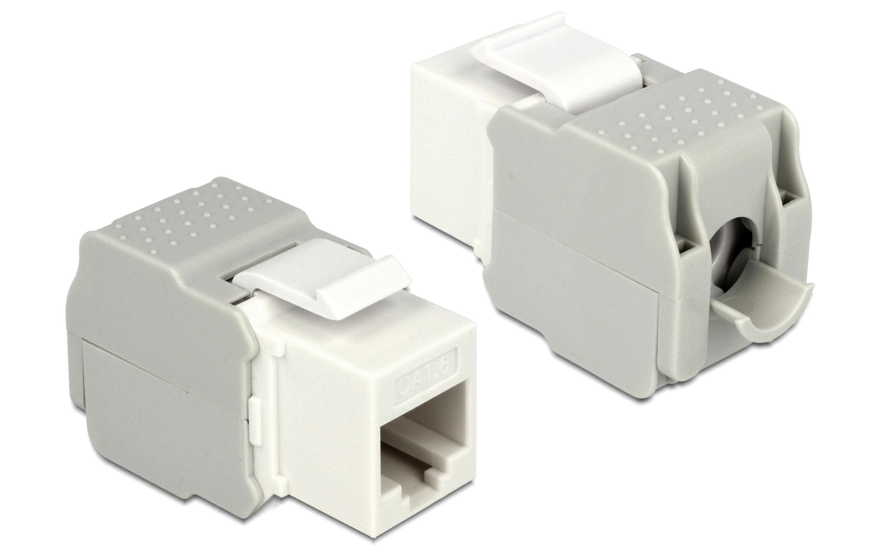 Delock Keystone Modul Cat.6, UTP, weiss extern: RJ45 Buchse, Intern LSA Leiste