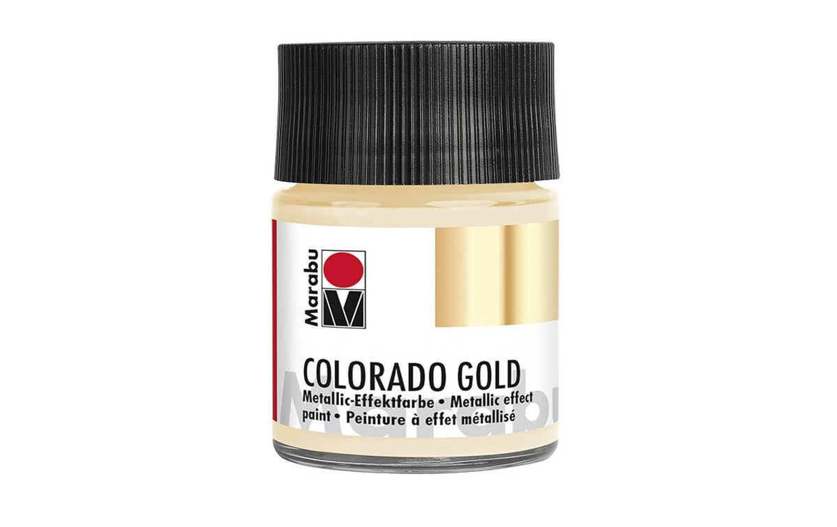 Marabu Metallic-Effektfarbe Colorado Gold 50 ml, Weissgold