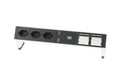 Steckdosenleiste DESK 2, 3xT13, 2xCustom, w 2xAbdeckung leer, GST18 Stromein-& ausgang