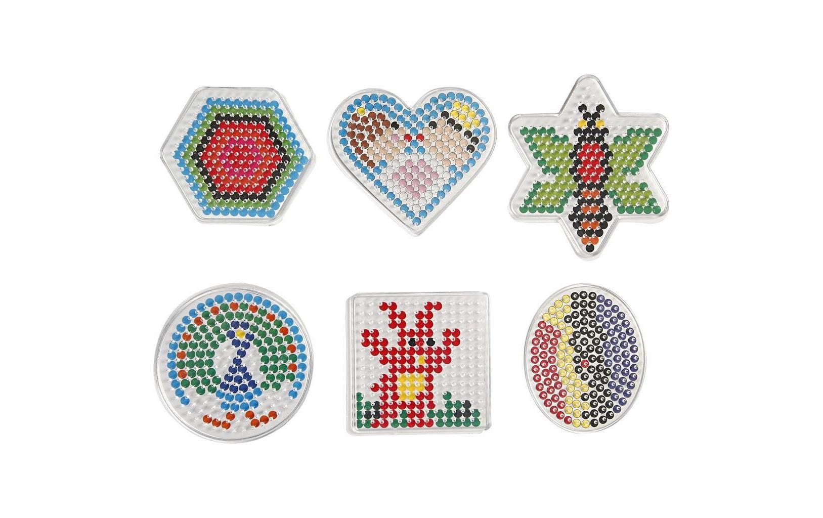 Creativ Company Steckplatten-Set Medium 6 Stück, geometrische Figuren
