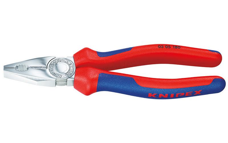 Knipex Kombizange 180 mm verchromt mit Mehrkomponenten-Hüllen