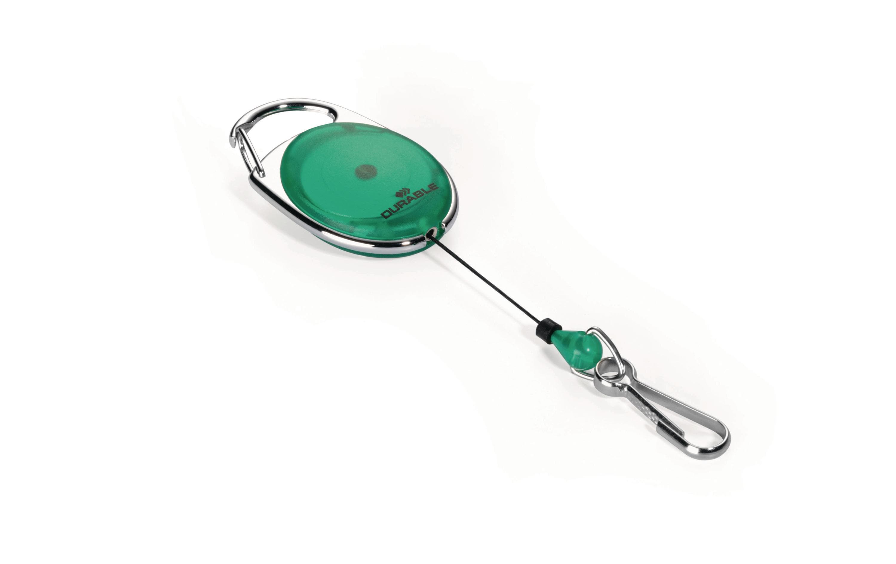 Durable Kartenhalter Style grün mit Karabinerhaken, bis zu 80cm