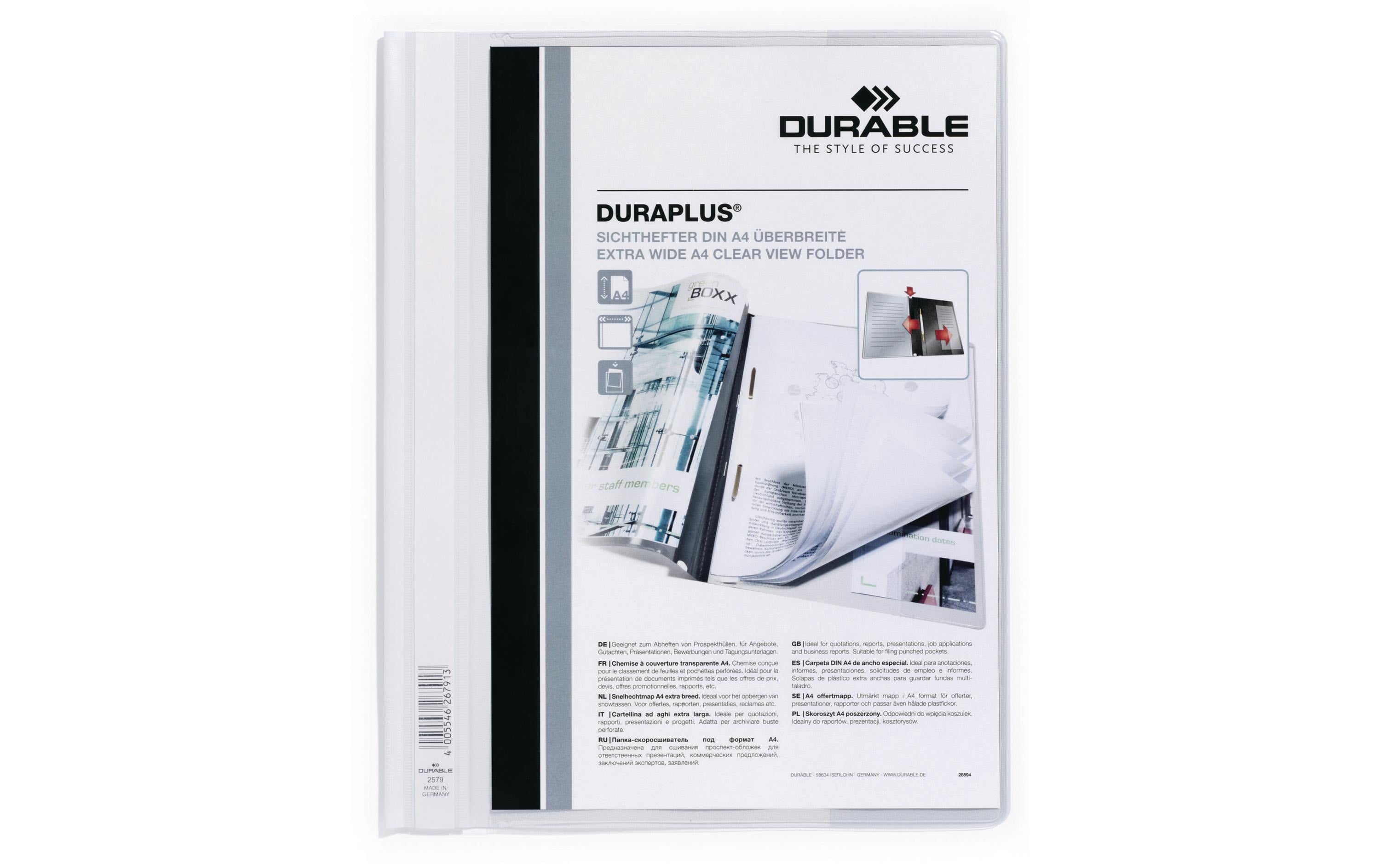 Durable Schnellheft Duraplus A4+ weiss