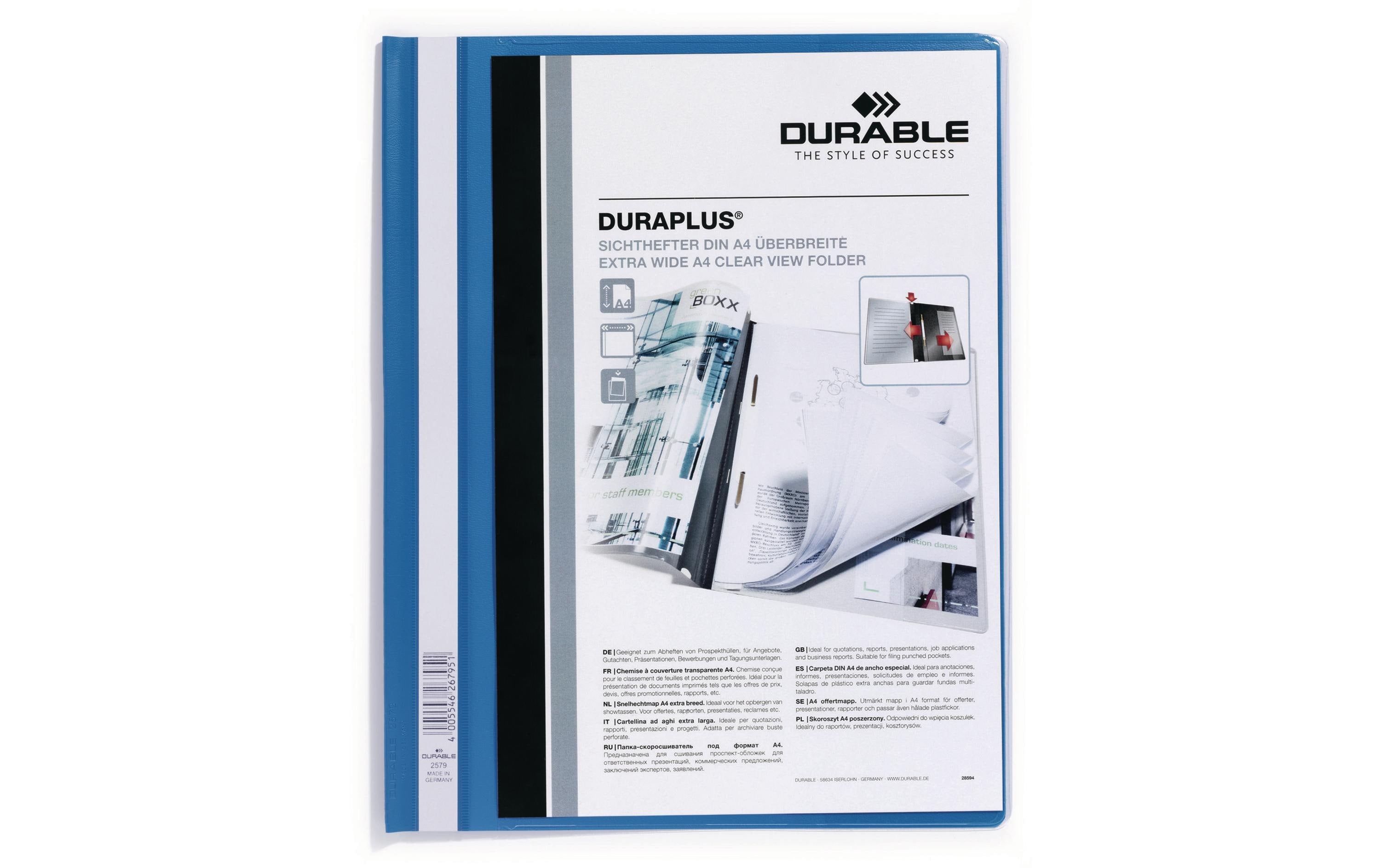 Durable Schnellheft Duraplus A4+ blau
