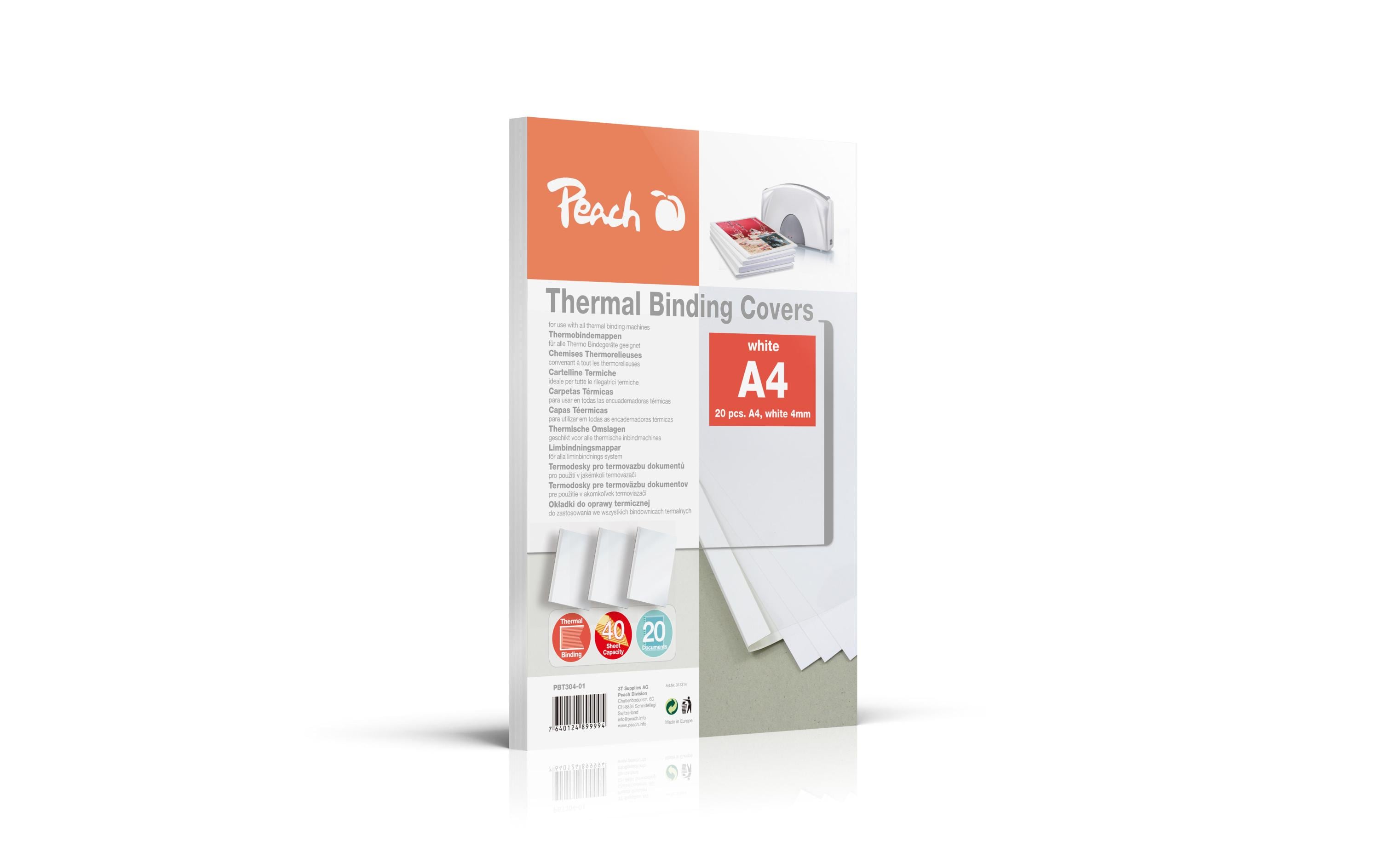 Peach Einbanddeckel weiss 4.0mm, 20 Blatt