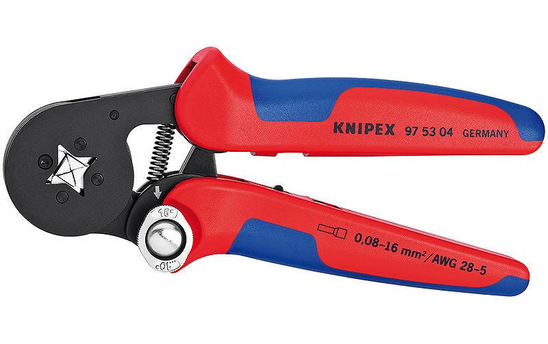 Knipex Selbsteinstellende Crimpzange 180 mm für Aderendhülsen 0,08 - 10 + 16 mm²