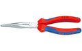 Knipex Flachrundzange mit Schneide 200 mm verchromt mit Mehrkomponenten-Hüllen