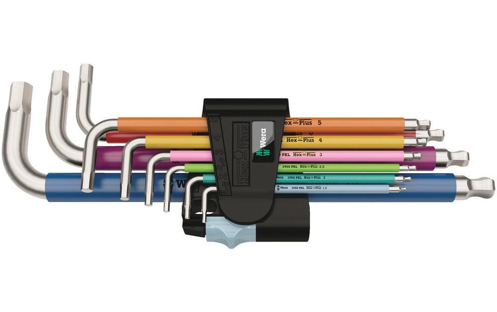 Wera Winkelschlüsselsatz Edelstahl 3950/9 Hex-Plus Multicolour Stainless 1