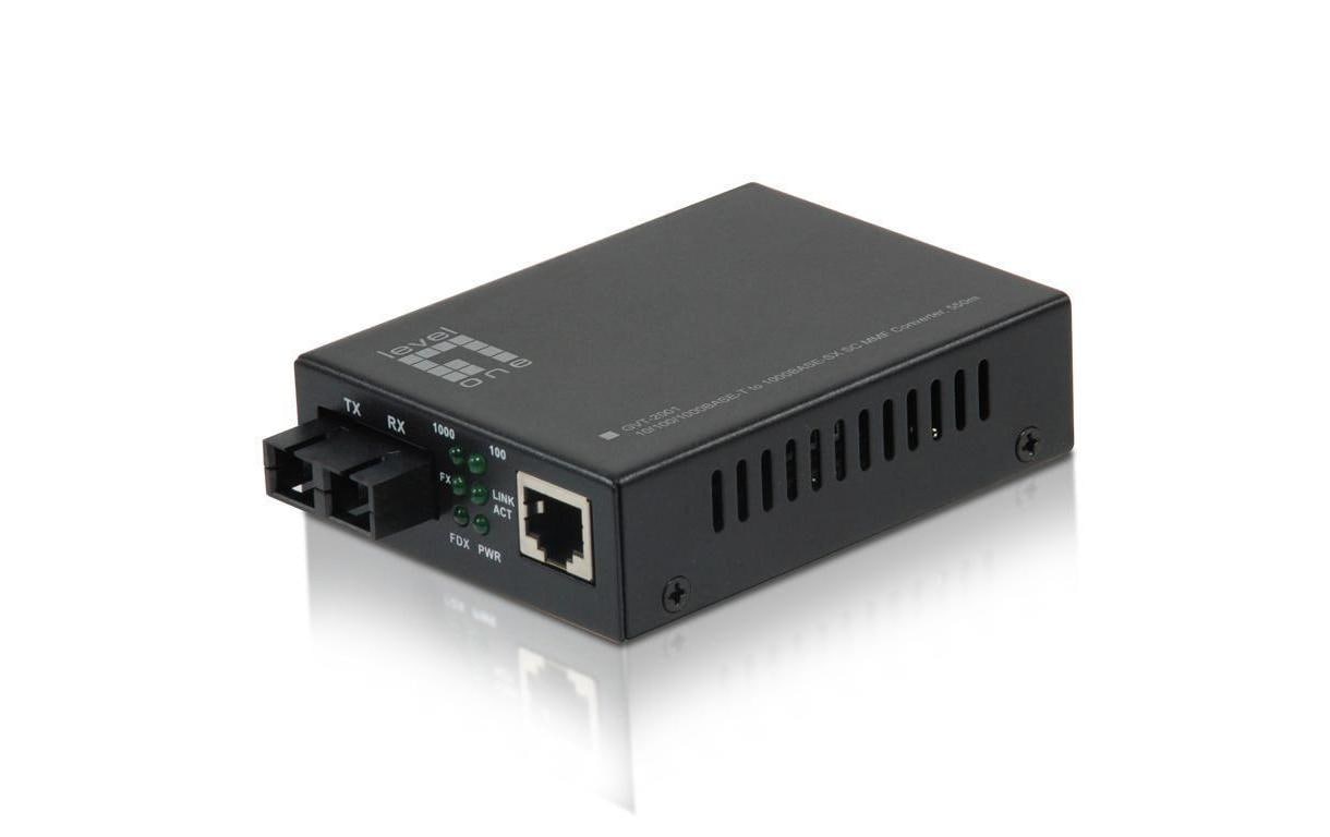 LevelOne GVT-2001: Media Konverter RJ45-SC 1Gbps Ethernet, SC, 550m, Multimode