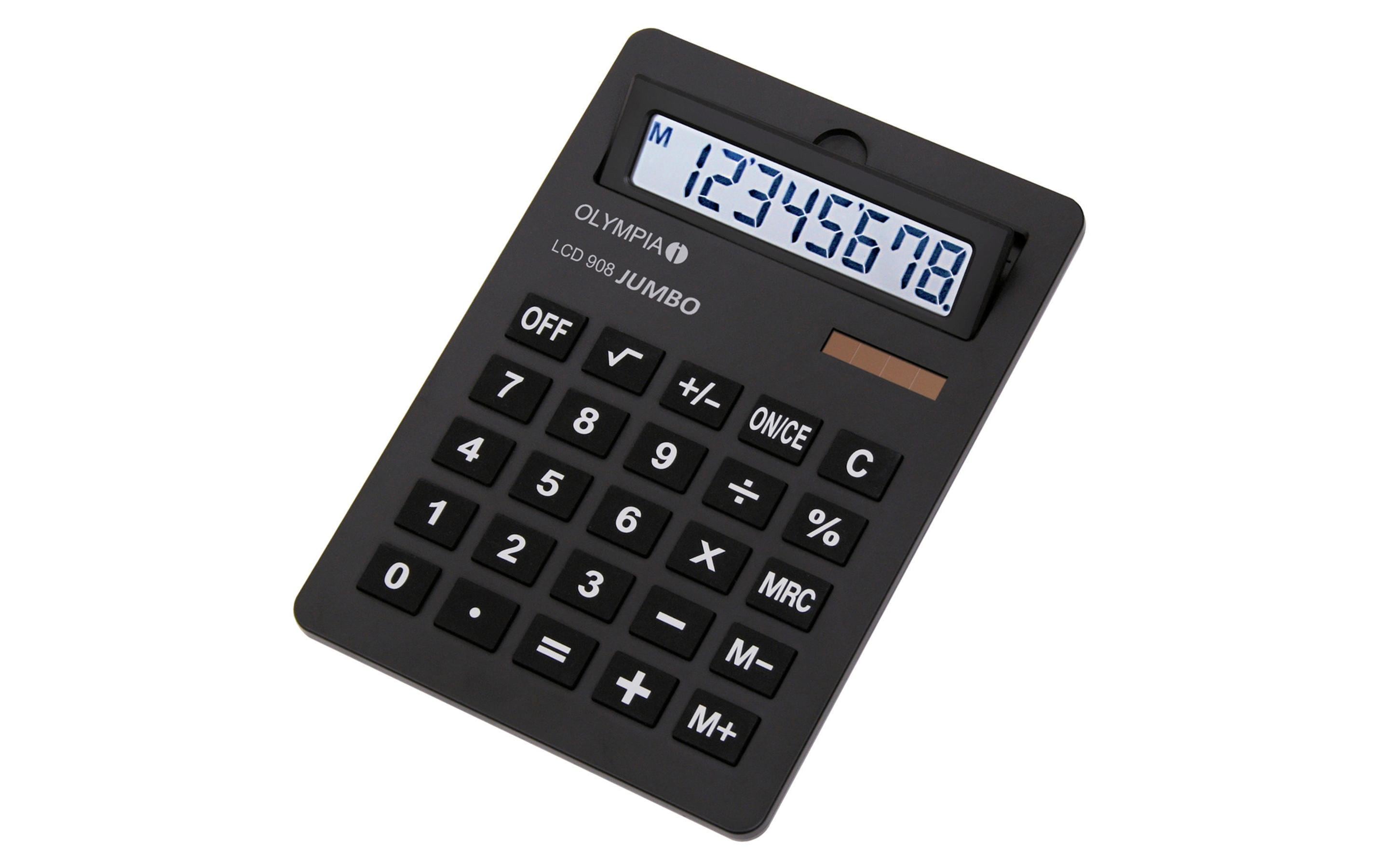 Olympia Tischrechner LCD 908 Batterie- und Solarbetrieb