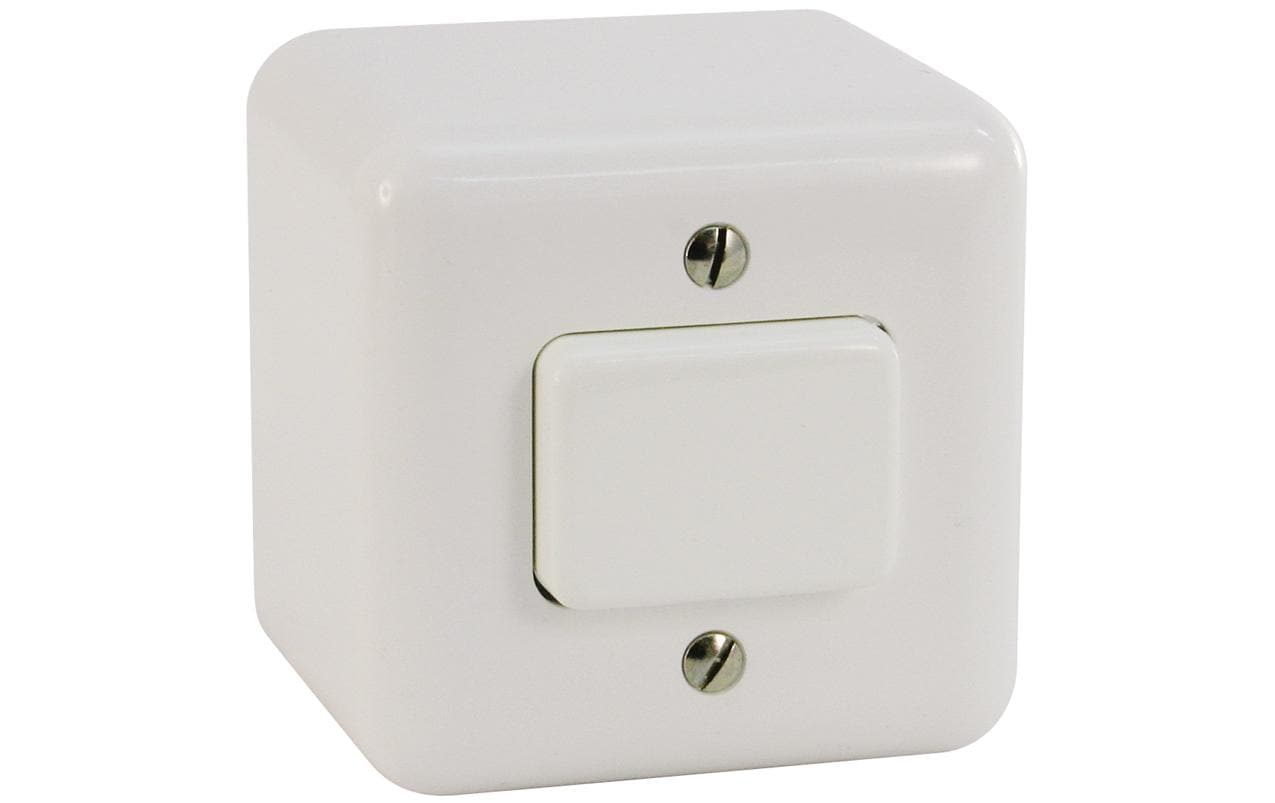 Mica Schalter S6, AP, weiss Komplettset mit Rahmen