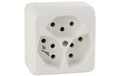 Steffen Steckdose 3xT13G, AP, weiss 1x getrennt, weiss