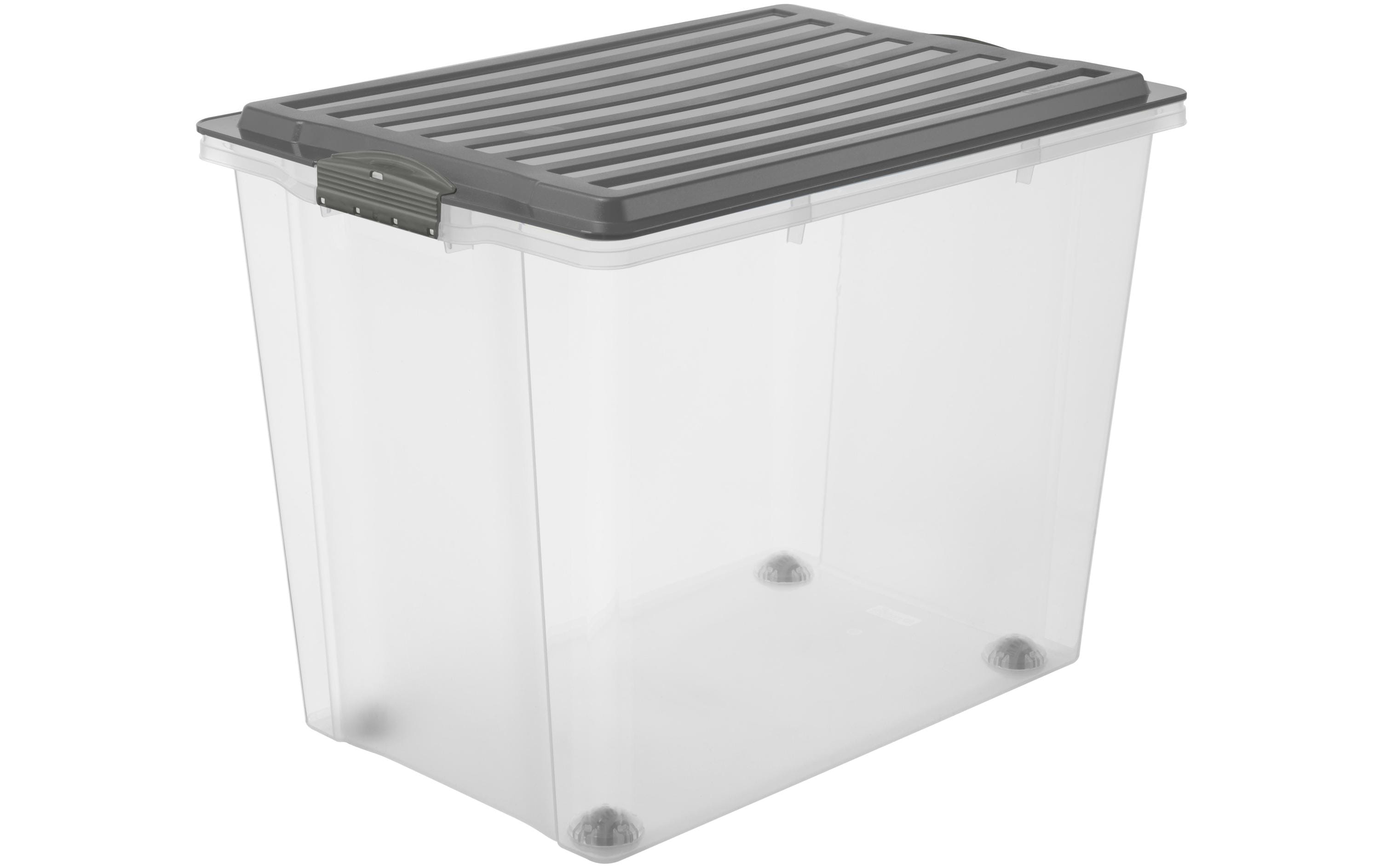 Rotho Stapelbox A3 mit Rollen 70 l COMPACT Anthrazit, APPMYBOX Storage