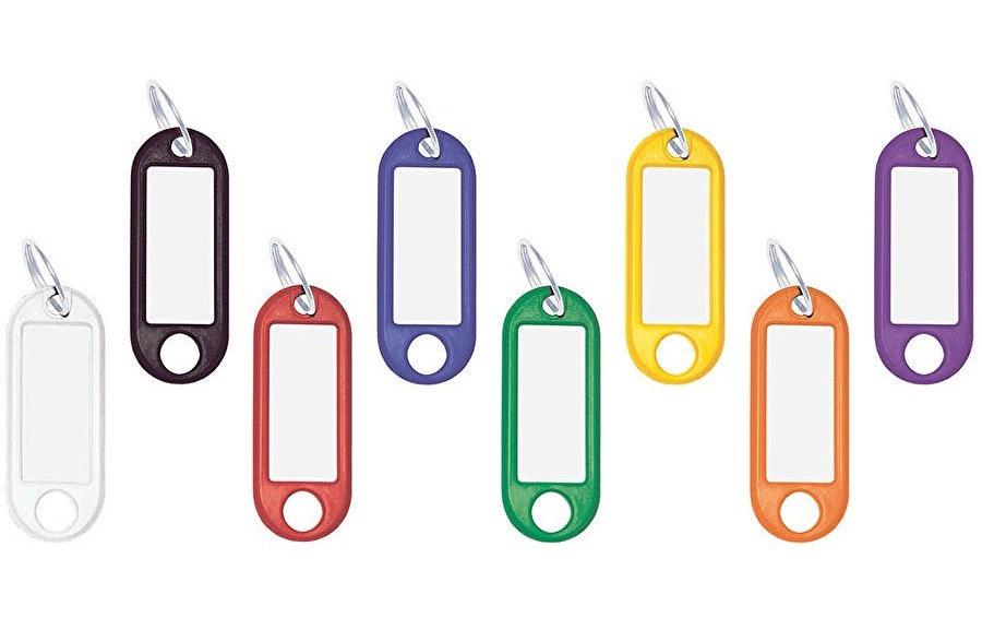 Wedo Schlüsselanhänger, 100 Stk. farbig assortiert, mit Ring