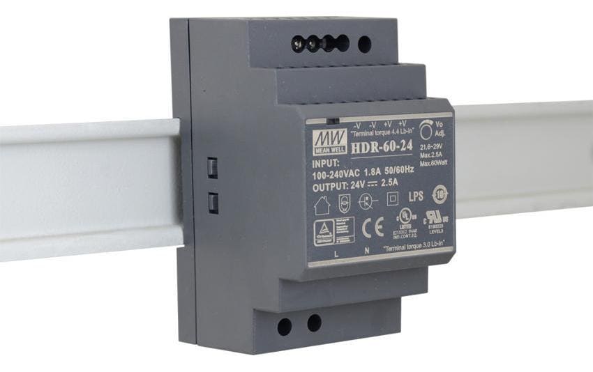 Mean Well DIN Rail Netzgerät HDR-60-24, 24V - 2.5A - 60W