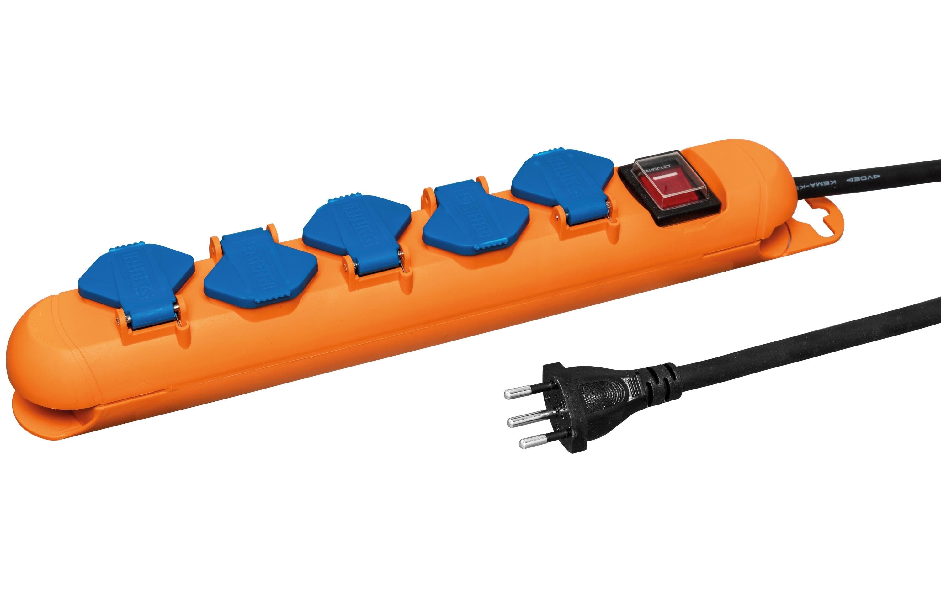 STEFFEN STEBA STRONG Steckerleiste 5xT13 Steckdosen quer, IP44, Kein Kindschutz, 3m