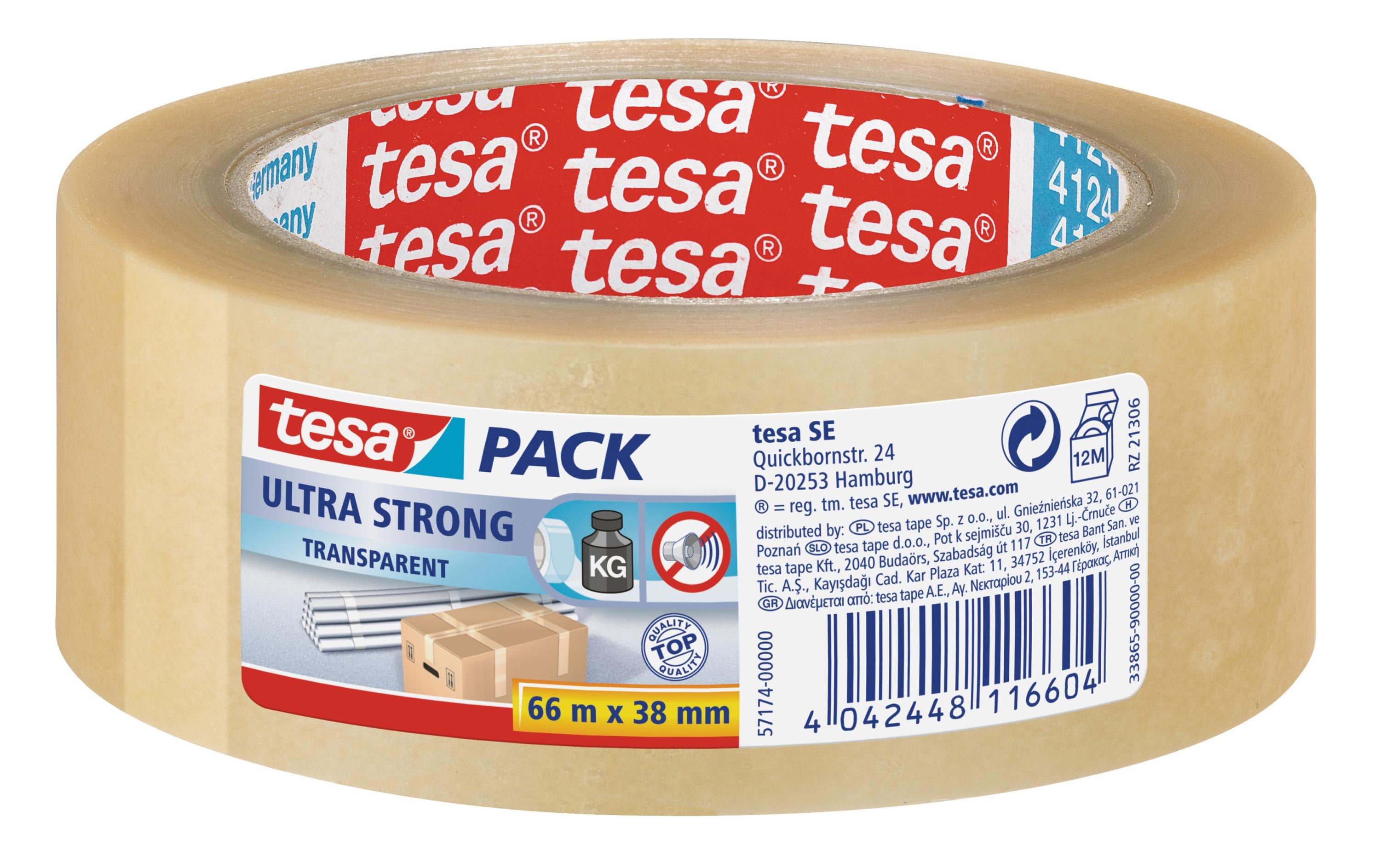 Tesa Paketband ultrastrong transparent, 66m x 38mm