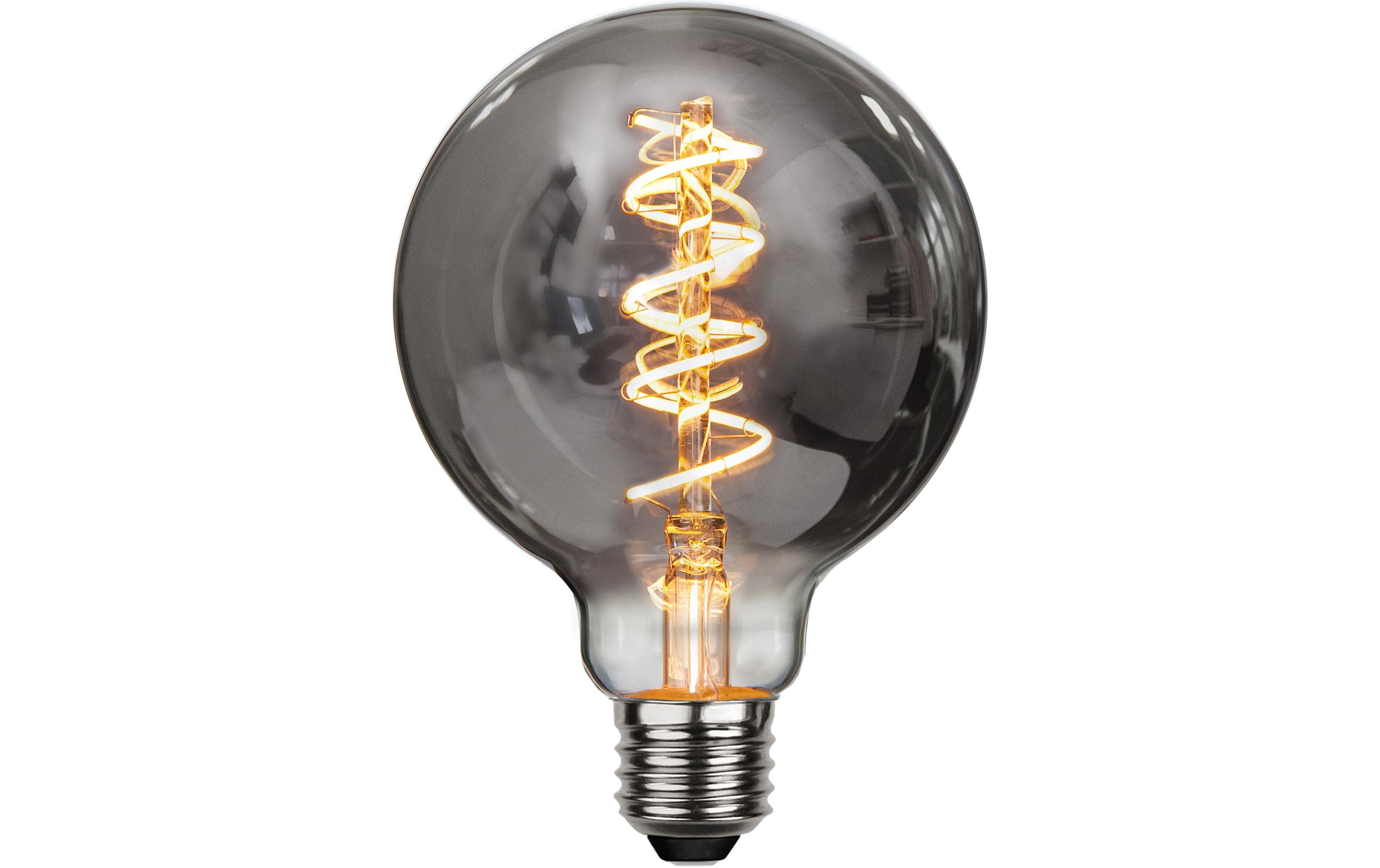 LED Spiral Filament G95 E27 2W 50lm, dimmbar, 2100K, Smoked Glass