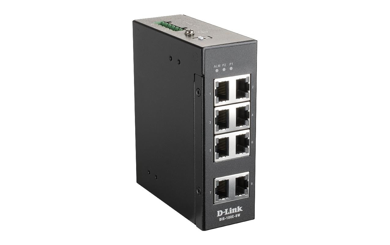 D-Link DIS-100E-8W 8-Port Unmanaged Layer2 Fast Ethernet Industrial Switch