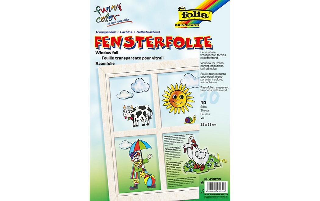 Folia Fensterfolie farblos selbsthaftend 10 Bogen, 23 x 33 cm