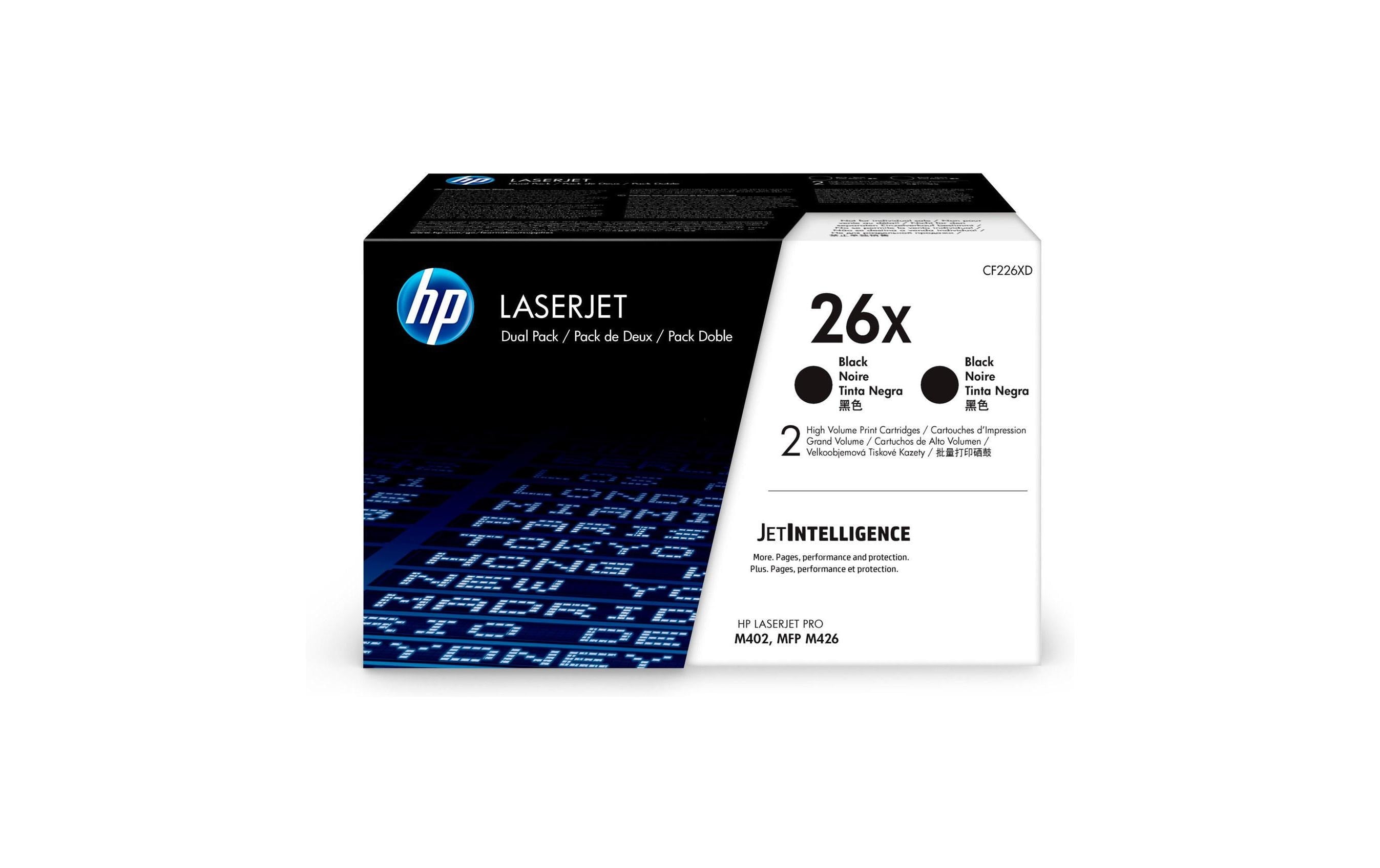 HP Toner 26X - Black 2er-Pack (CF226XD) Seitenkapazität 2x ~ 9'000 Seiten