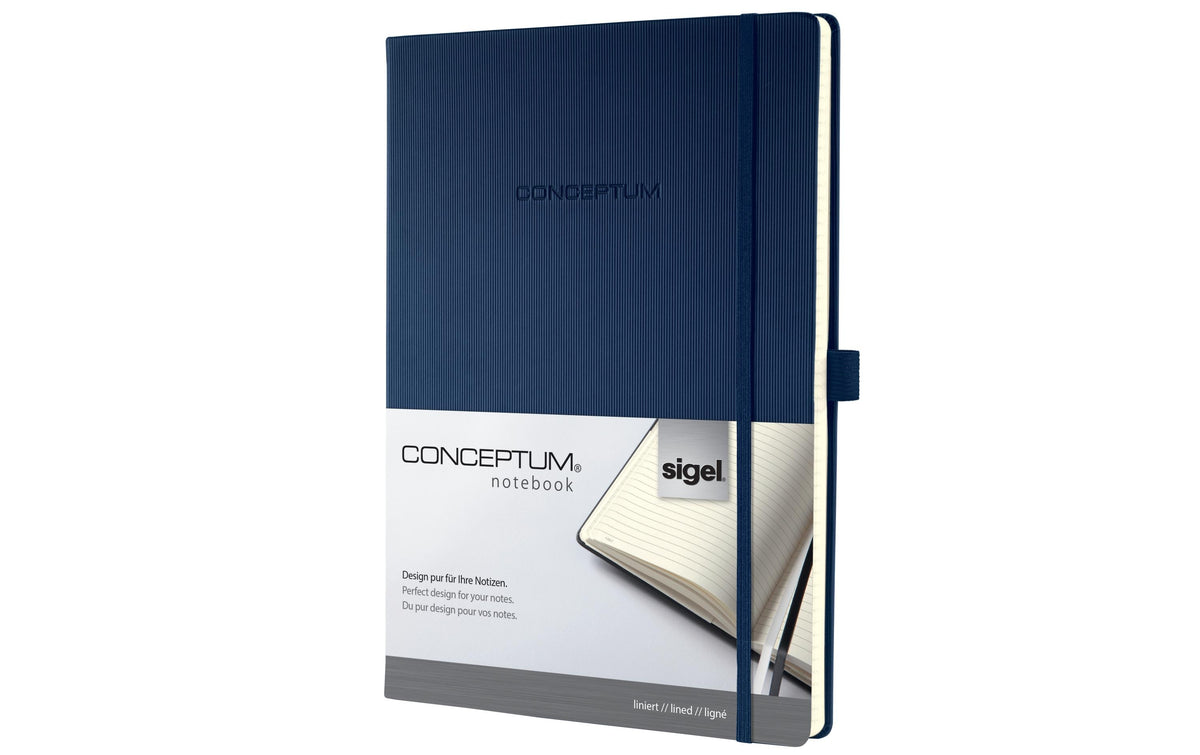 Sigel Conceptum Notizbuch Hardcover A4 194 Blatt liniert, blau