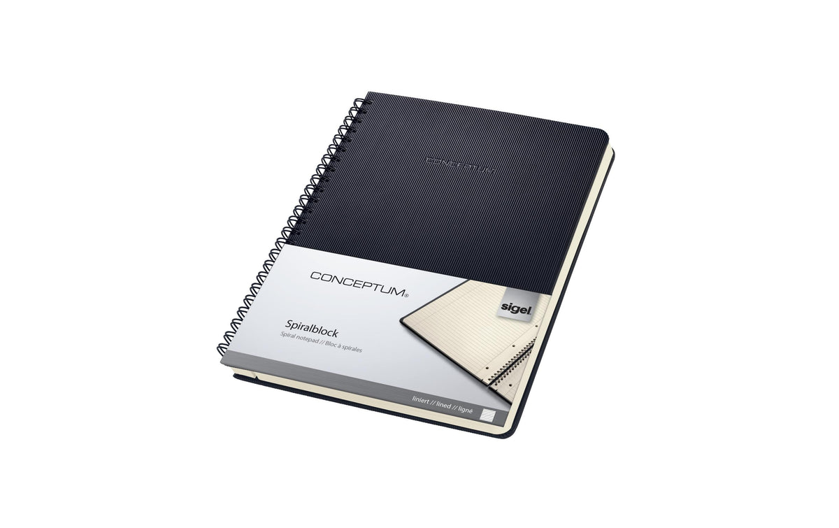 Sigel Conceptum Spiralblock Hardcover A5 160 Blatt liniert, 2-fach Lochung, schwarz