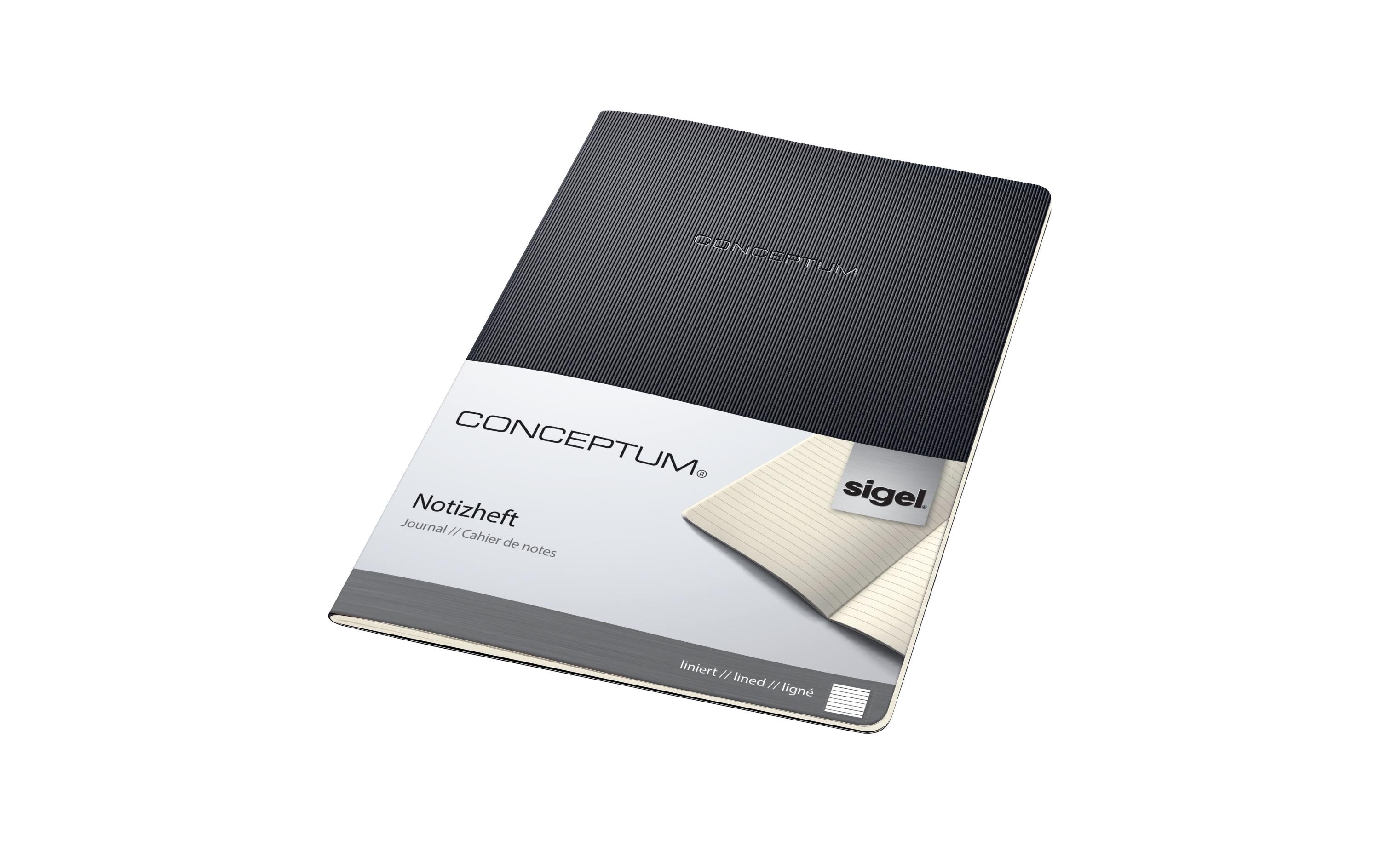 Sigel Conceptum Notizheft Softcover A4 64 Blatt liniert, schwarz
