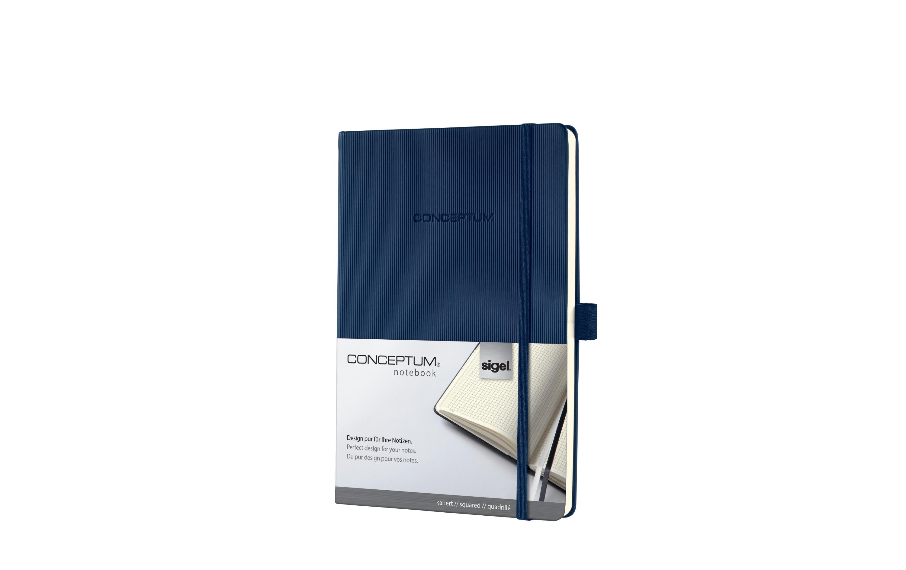Sigel Conceptum Notizbuch Hardcover A5 194 Blatt kariert, blau
