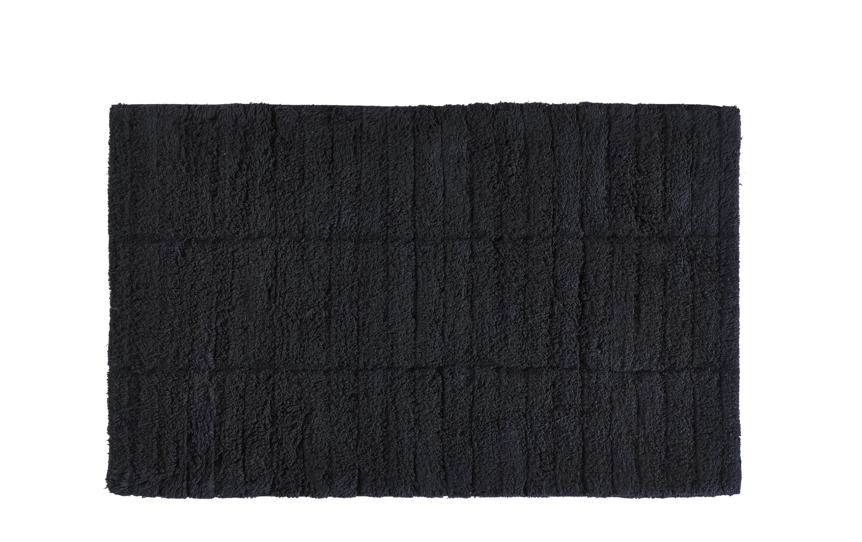 Zone Badeteppich Soft Tiles schwarz 100% Baumwolle, 80x50cm, waschbar 60 Grad